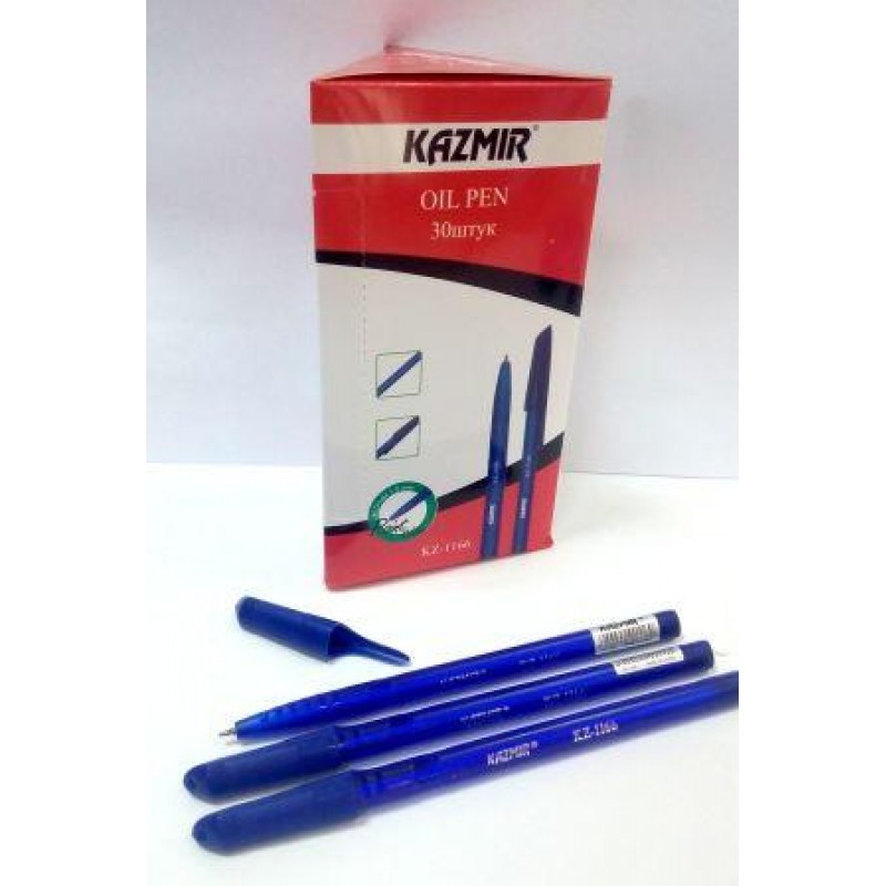 Ручка  KAZMIR-1166шариковая 0.7мм прозр.синий.корпус (30шт,уп)